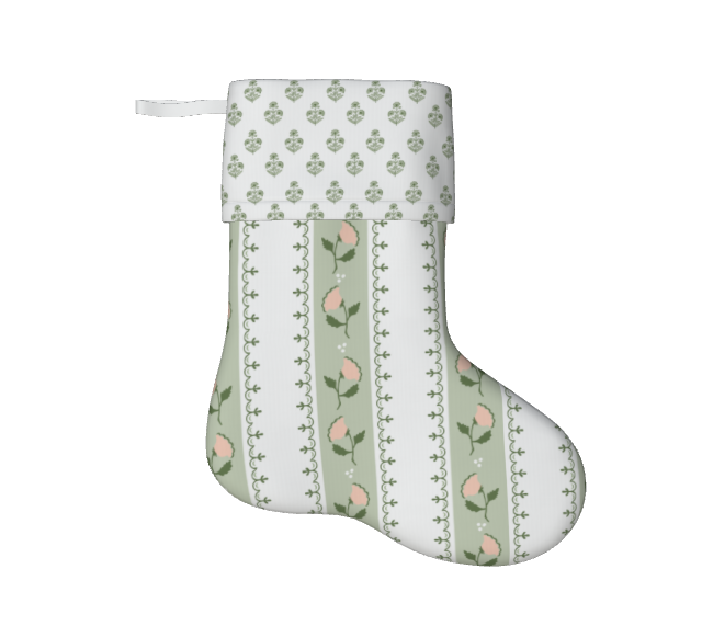 Moss Fretwork Christmas Stocking