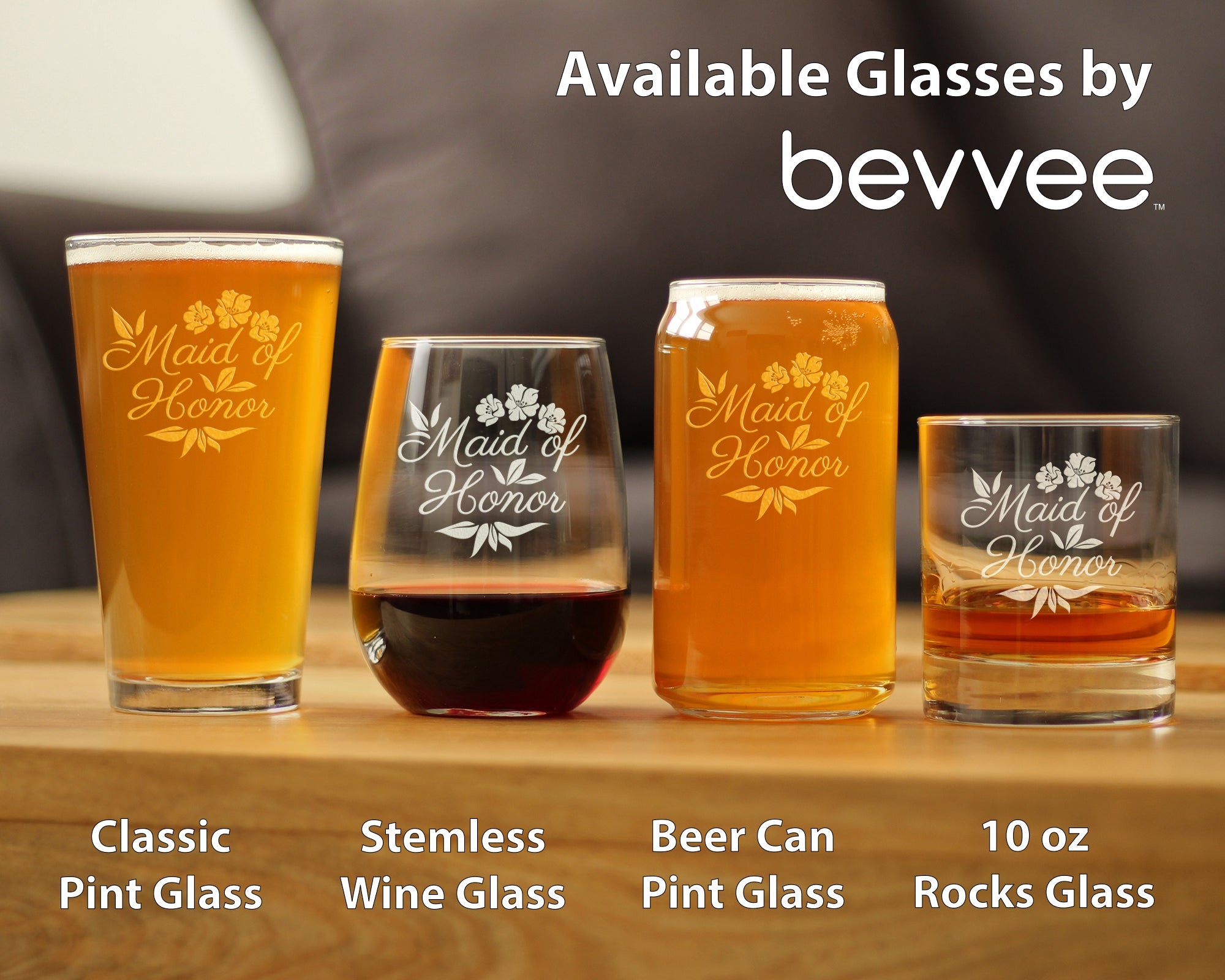 Maid of Honor Pint Glass - Maid of Honor Proposal Gifts - Unique Engraved Wedding Cup Gift