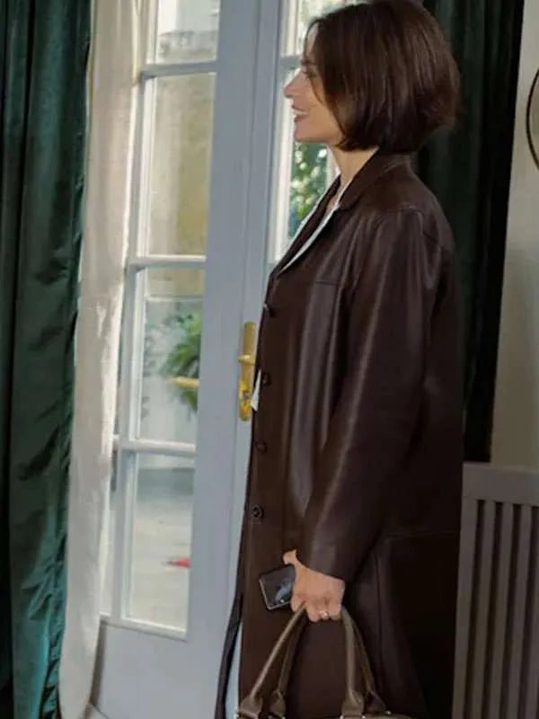 Sophie Mousel NCIS Tony and Ziva Brown Leather Coat