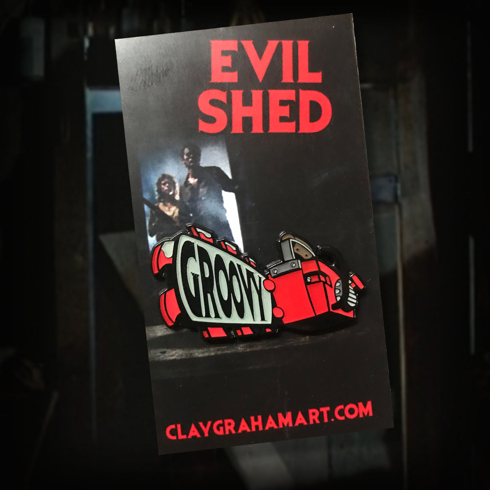 Evil Shed 1.75&amp;quot; Soft Enamel Pin w/ epoxy