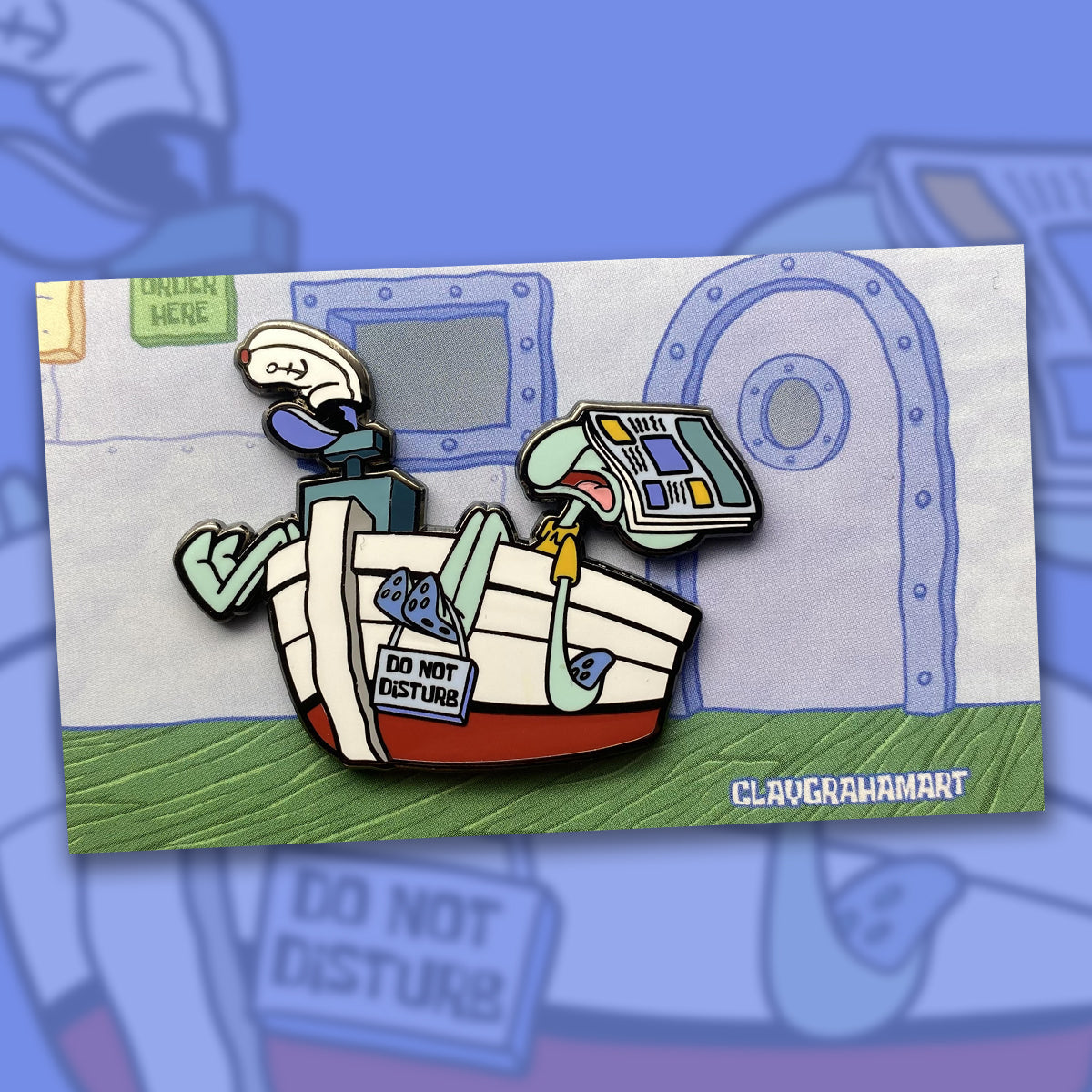 Squid Work 2&amp;quot; hard enamel pin