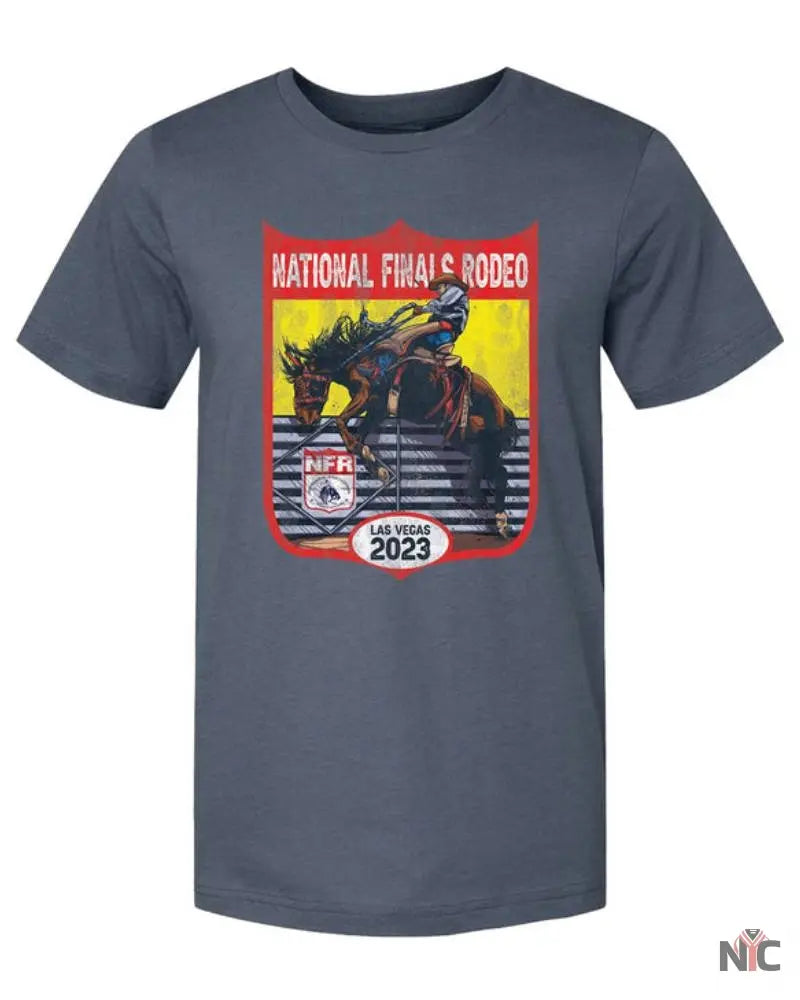 NFR 2023 Bucking Bronco Shield Men’s T-Shirt