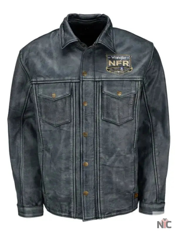 NFR 2024 Las Vegas Grey Leather Jacket
