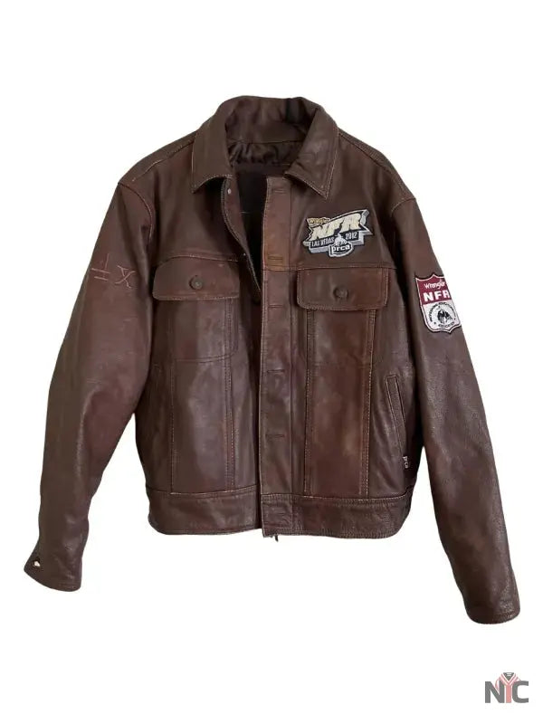 NFR Pro Rodeo Las Vegas 2012 Brown Leather Jacket