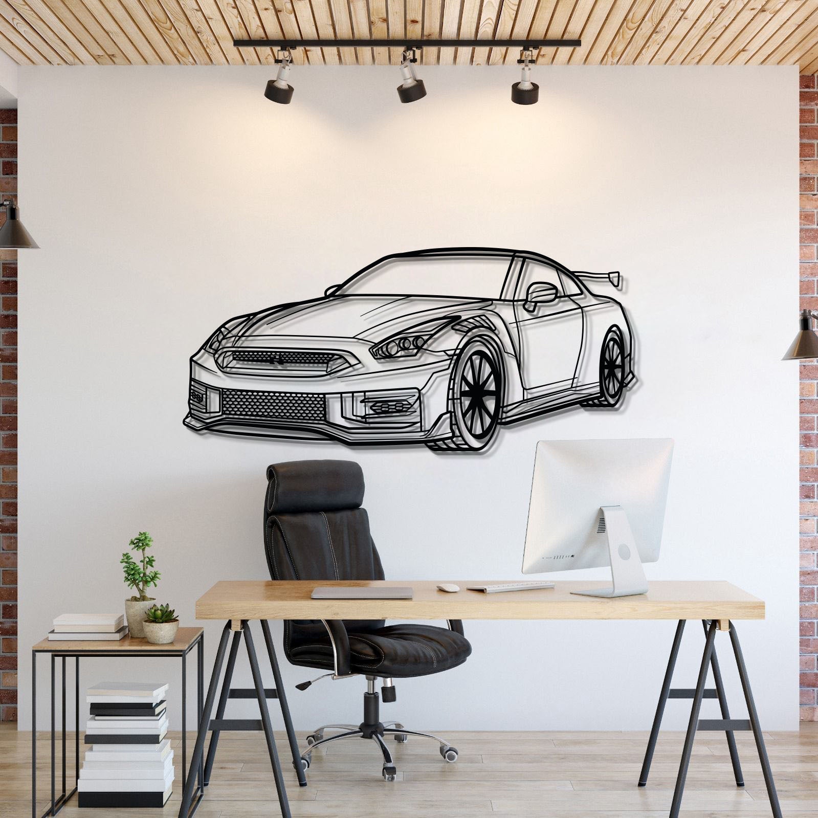 GT-R R35 Perspective Metal Car Wall Art - MT0458