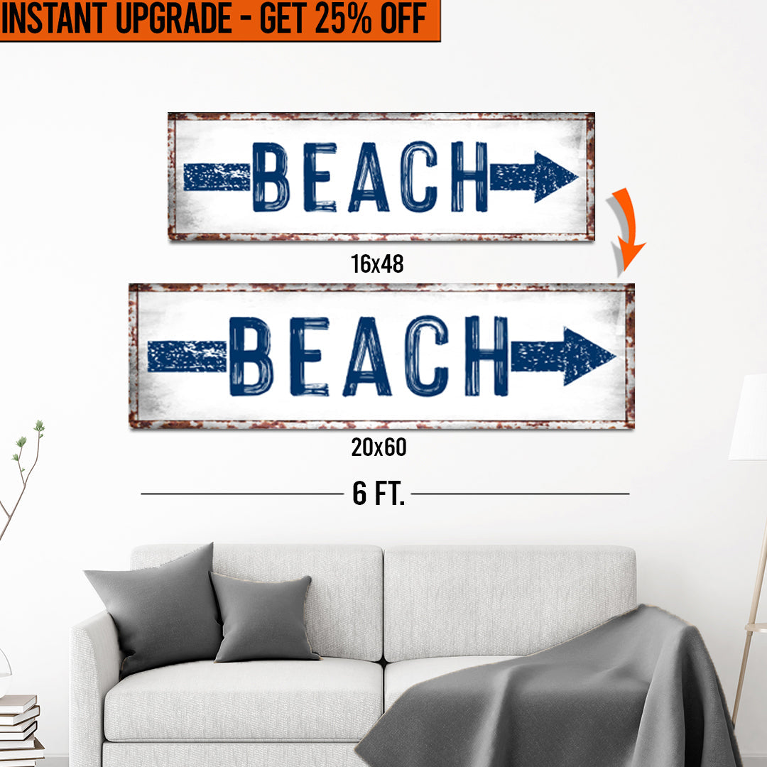 Upgrade Your 16x48 Inches &amp;#39;Beach Arrow&amp;#39; (Style 1) Canvas To 20x60 Inches