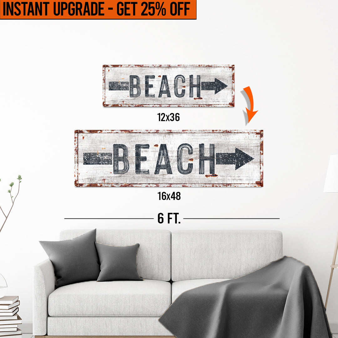 Upgrade Your 12x36 Inches &amp;#39;Beach Arrow&amp;#39; (Style 2) Canvas To 16x48 Inches