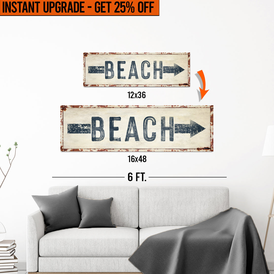 Upgrade Your 12x36 Inches &amp;#39;Beach Arrow&amp;#39; (Style 3) Canvas To 16x48 Inches