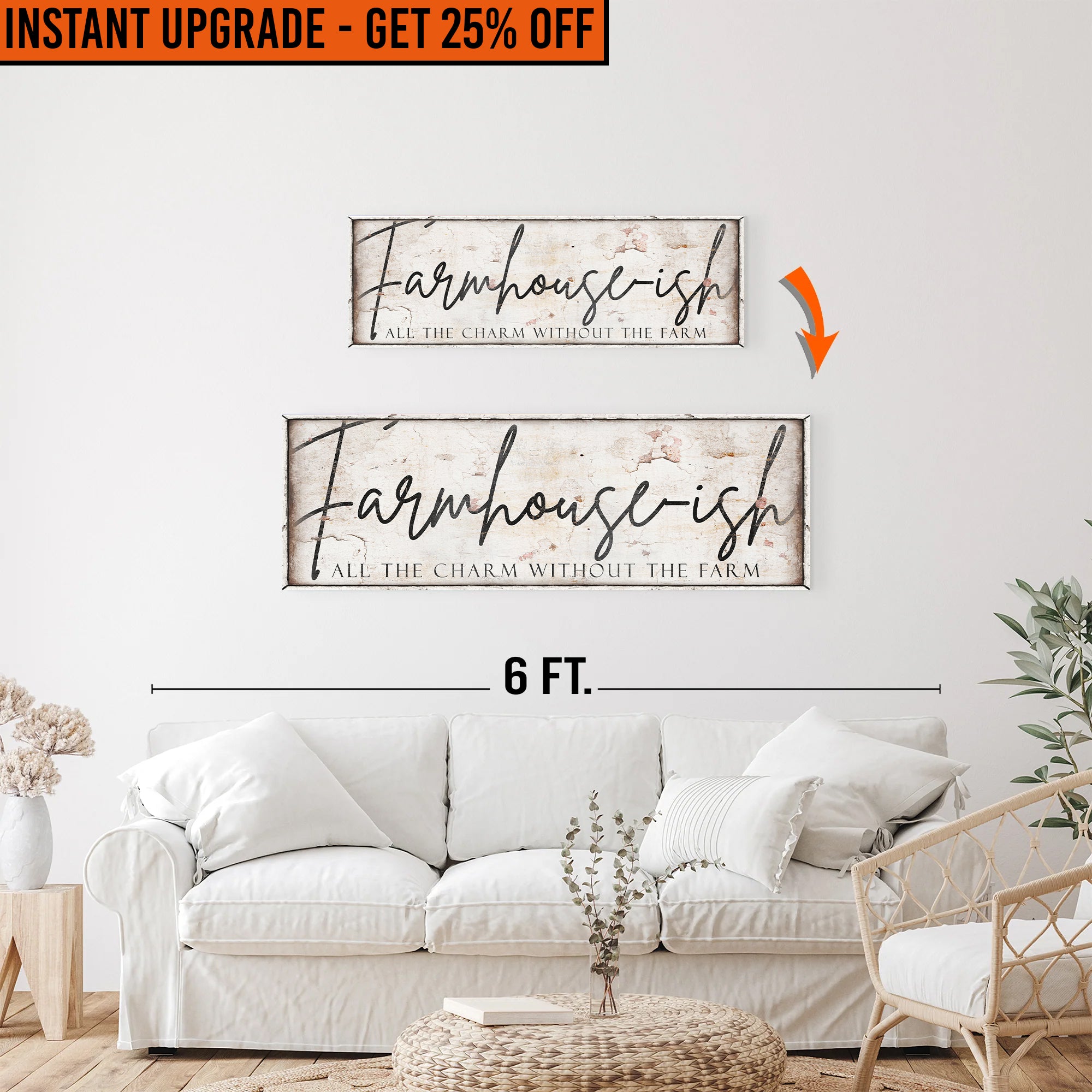 Upgrade Your 36x12 Inches &amp;#39;Farmhouse-ish Sign IV&amp;#39; To 48x16 Inches Canvas