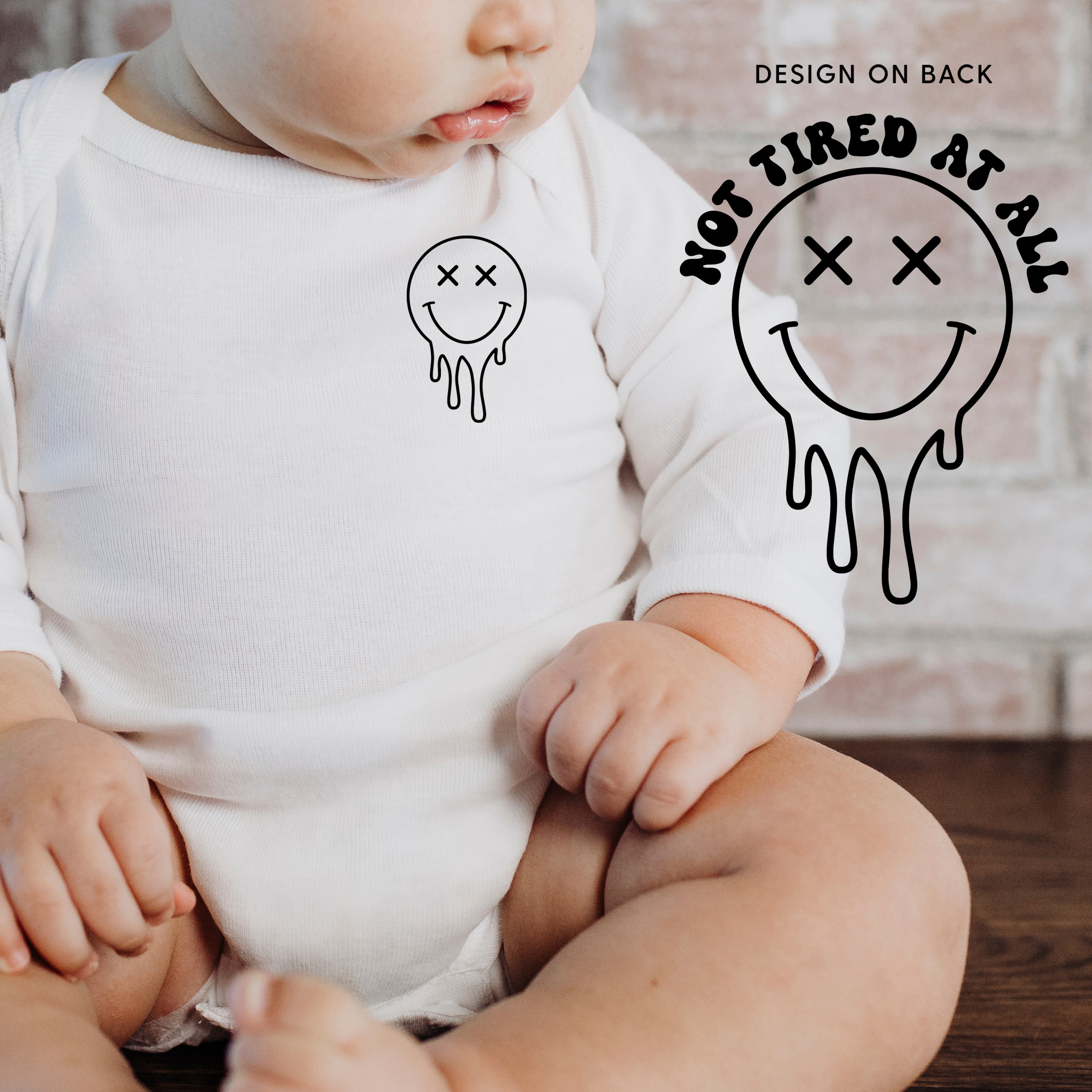 Not Tired At All (w/ Melty X Eye Smiley) - Child Long Sleeve Tee