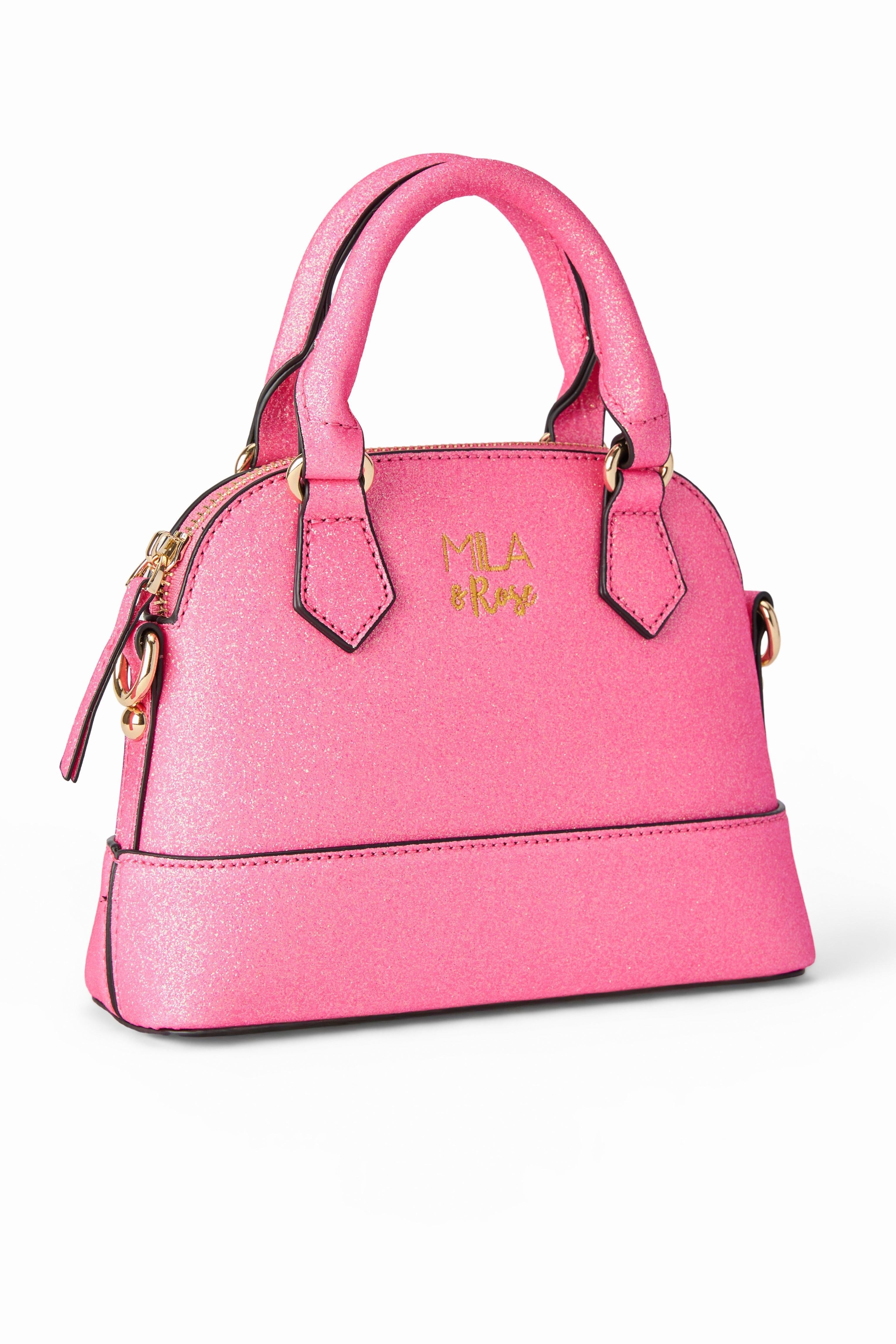 Neon Pink Glitter Girl&amp;#39;s Crossbody Purse