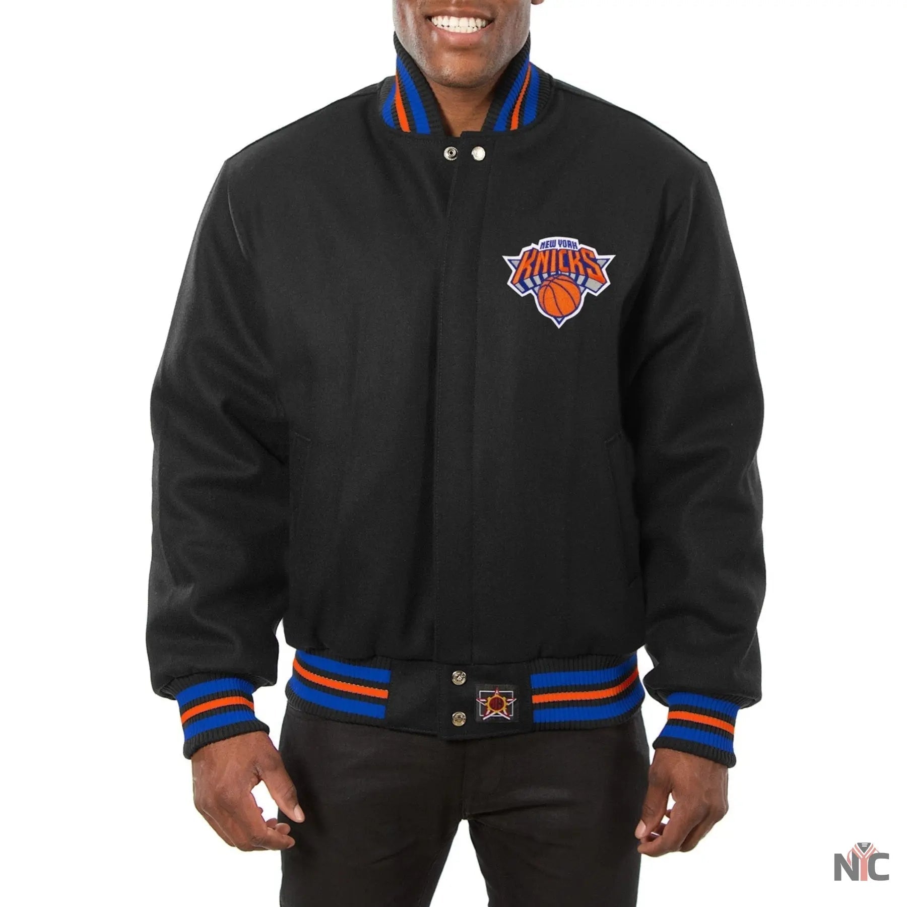 New York Knicks Black Wool Varsity Jacket
