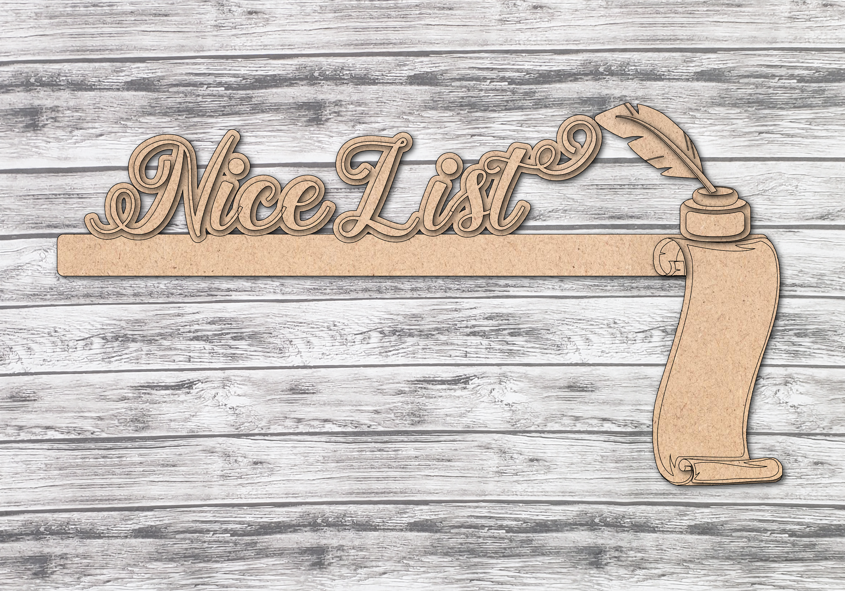 Nice List Christmas Door Frame Corner Decor DIY Unfinished Kit