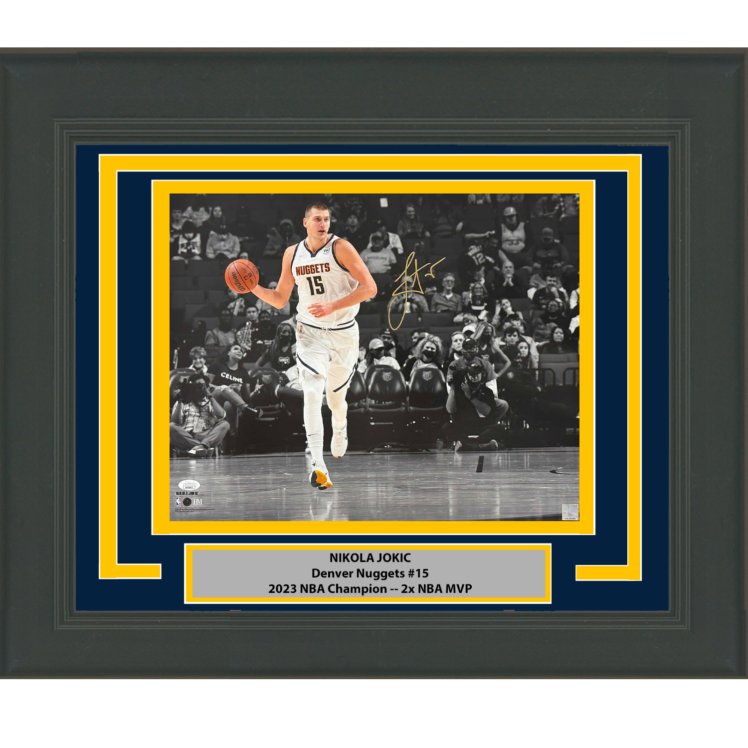 Framed Autographed/Signed Nikola Jokic Denver Nuggets 16x20 Basketball Photo JSA COA #1