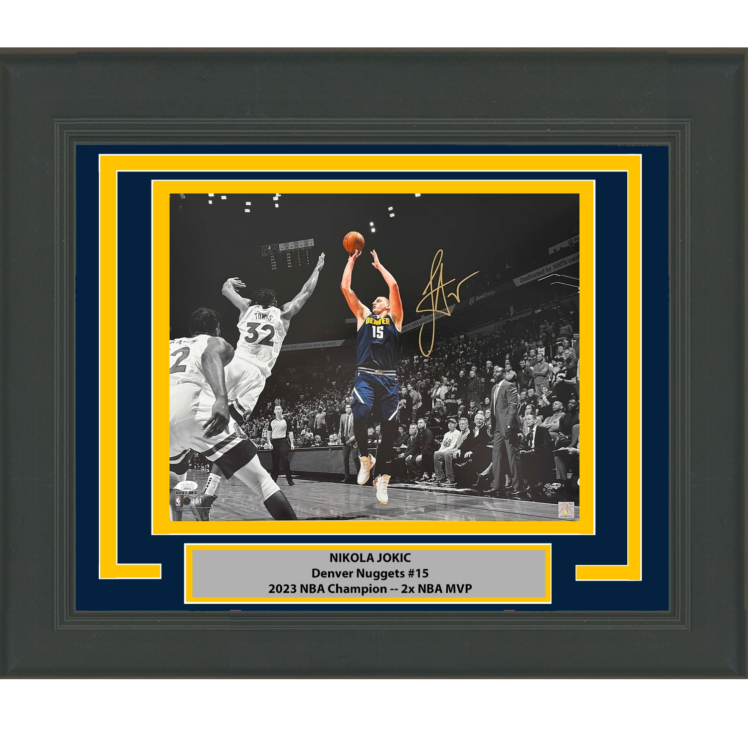 Framed Autographed/Signed Nikola Jokic Denver Nuggets 16x20 Basketball Photo JSA COA #4