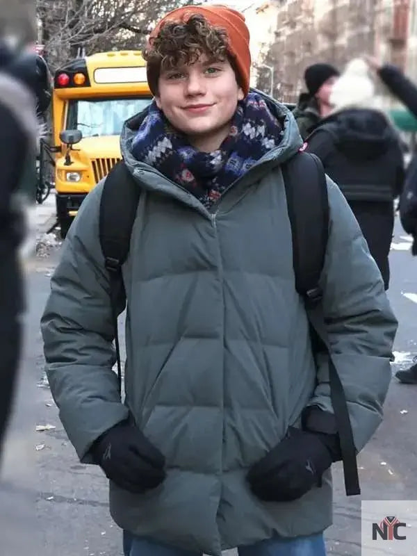 Noah Benson Law and Order SVU S26 Puffer Coat