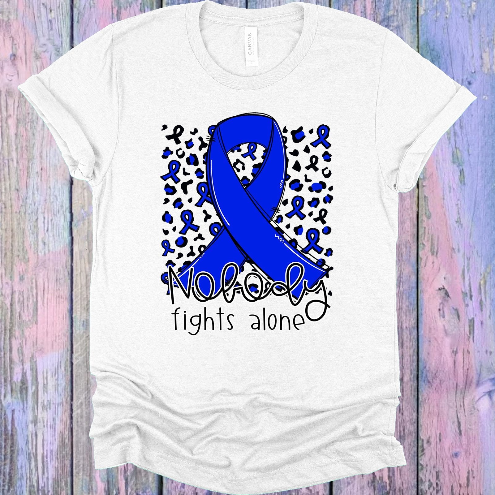 Nobody Fights Alone Blue Ribbon Graphic Tee