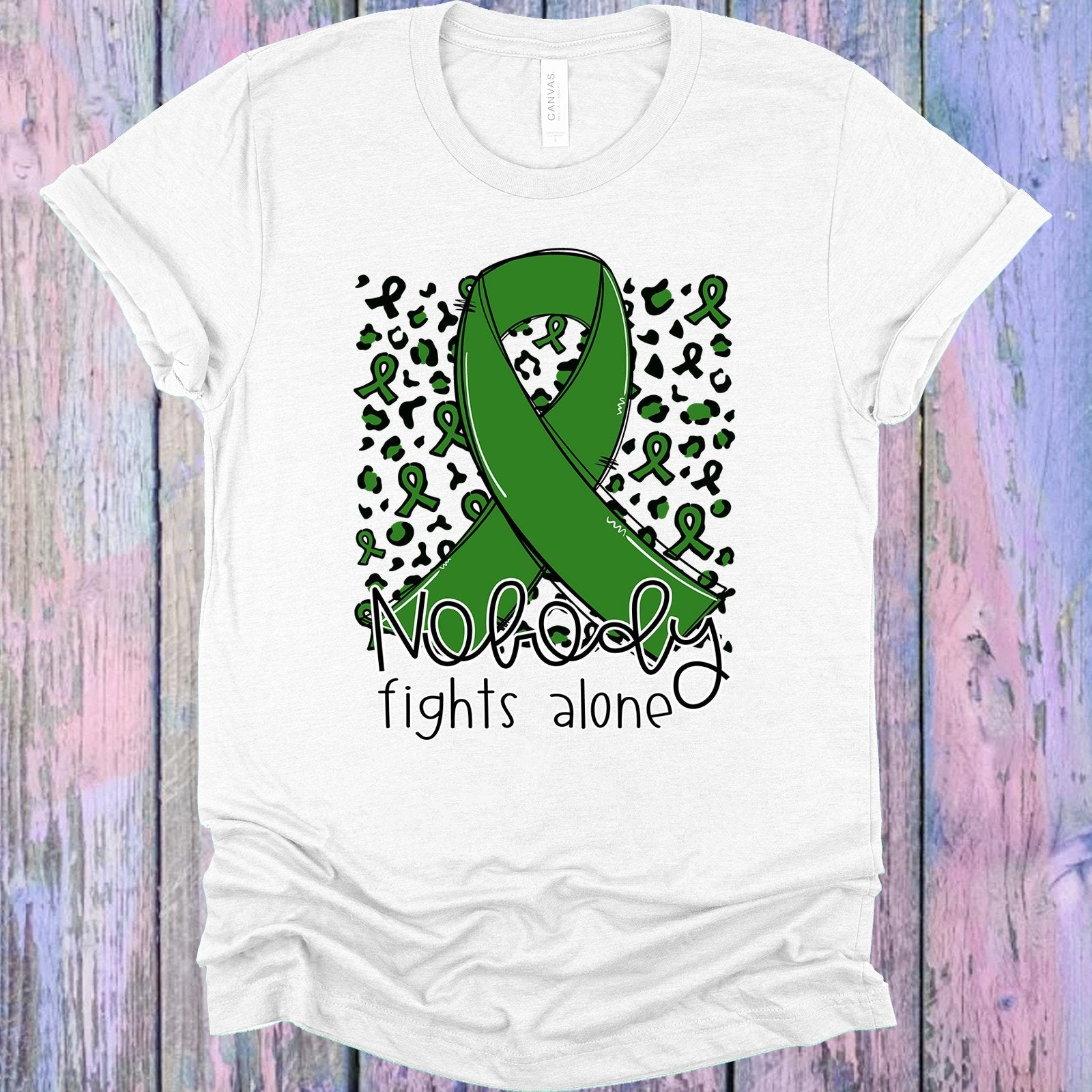 Nobody Fights Alone Green Ribbon Graphic Tee