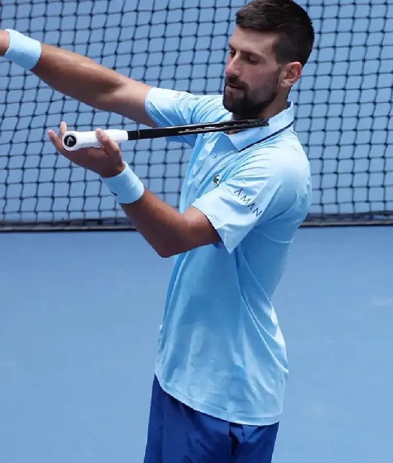 Novak Djokovic U.S. Open tennis Championships Blue Shirt