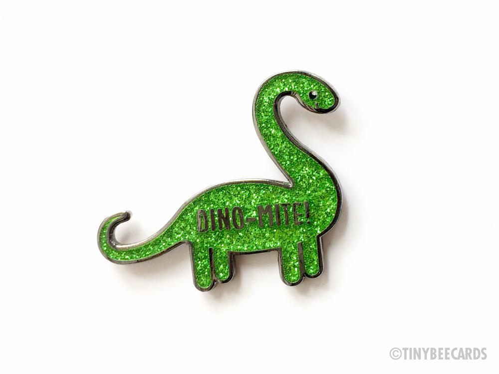 Dino-mite Sparkly Dinosaur Enamel Pin