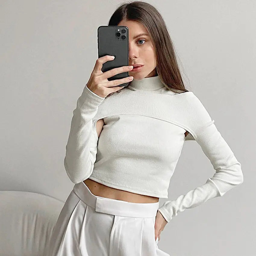 Style Loft Collection Strapless Long Sleeve Top