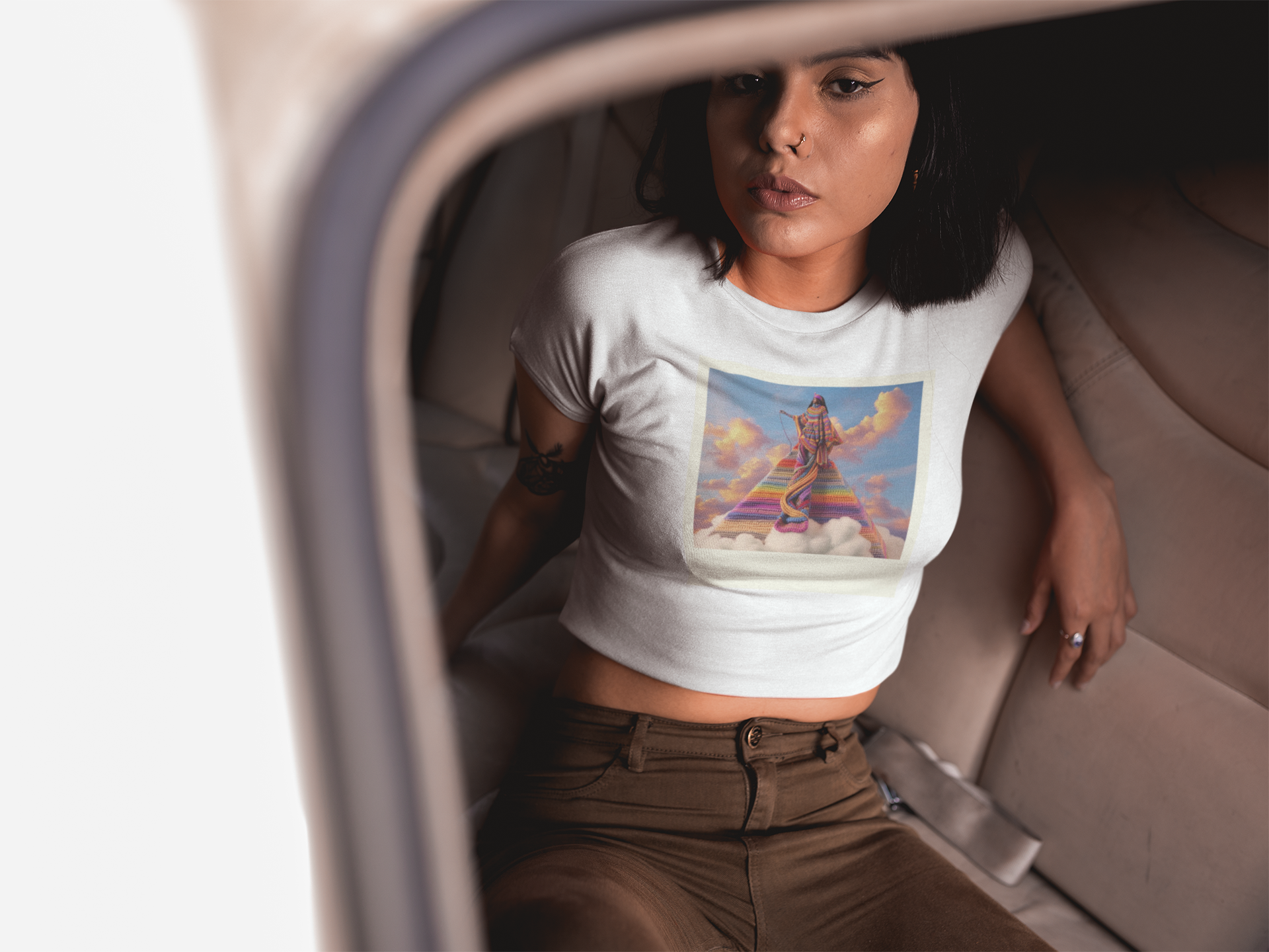 Nubian Kemet Polaroid Queen Women&amp;#39;s Crop T-Shirt