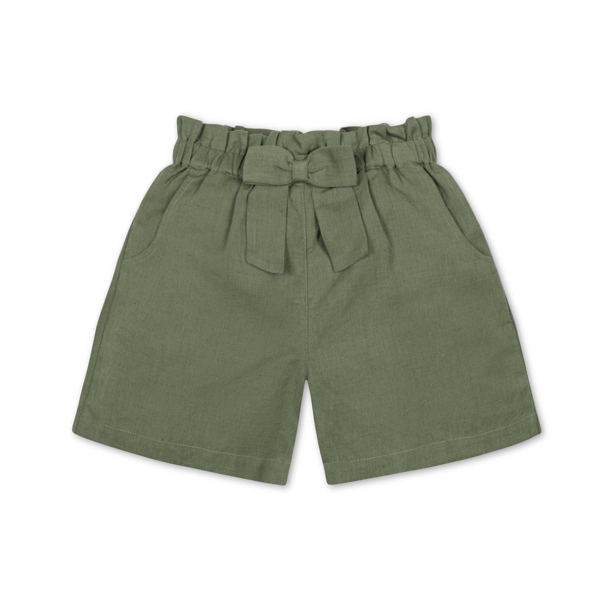 Linen Pull-On Paperbag Shorts