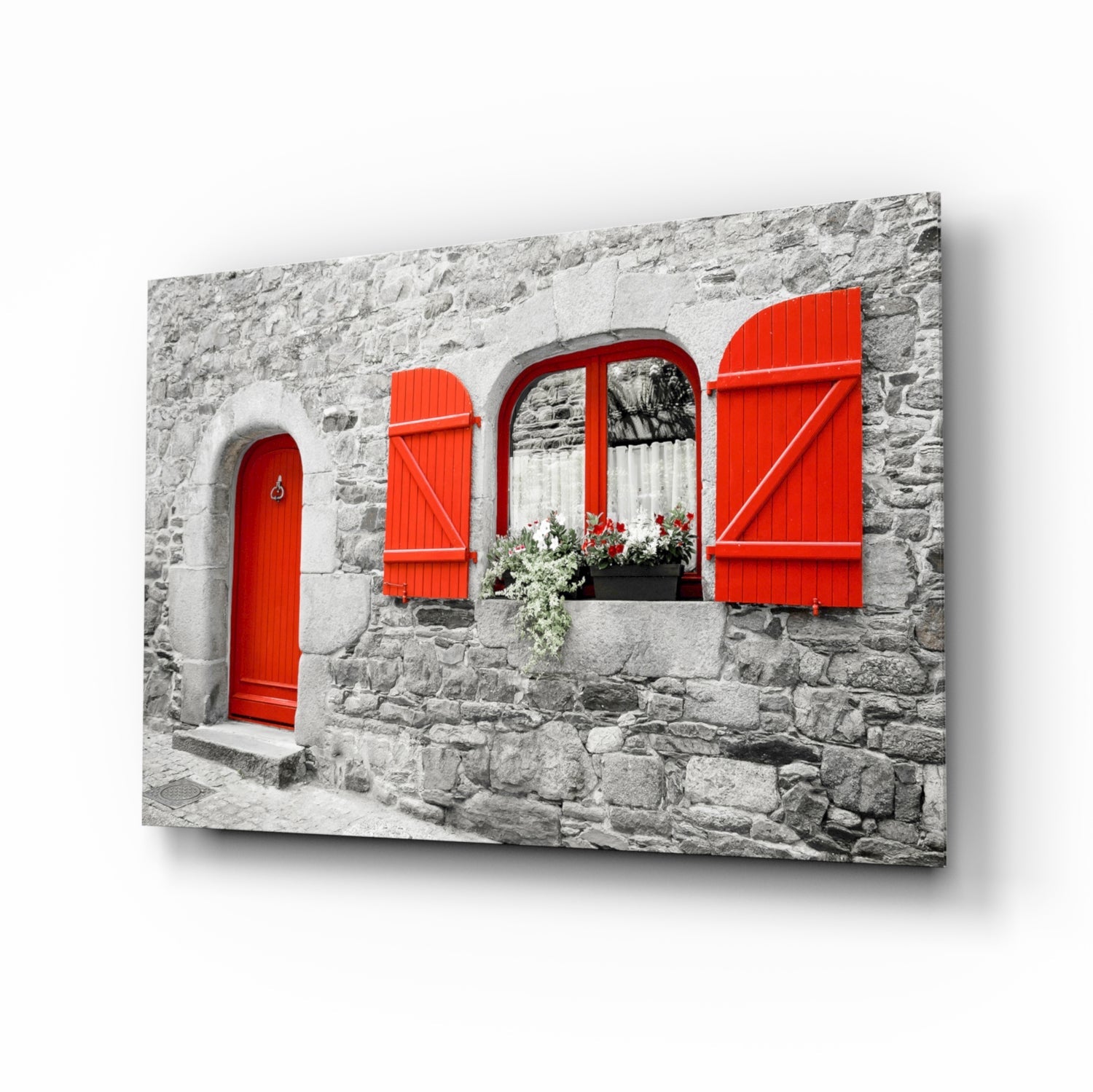 Red Door Glass Wall Art