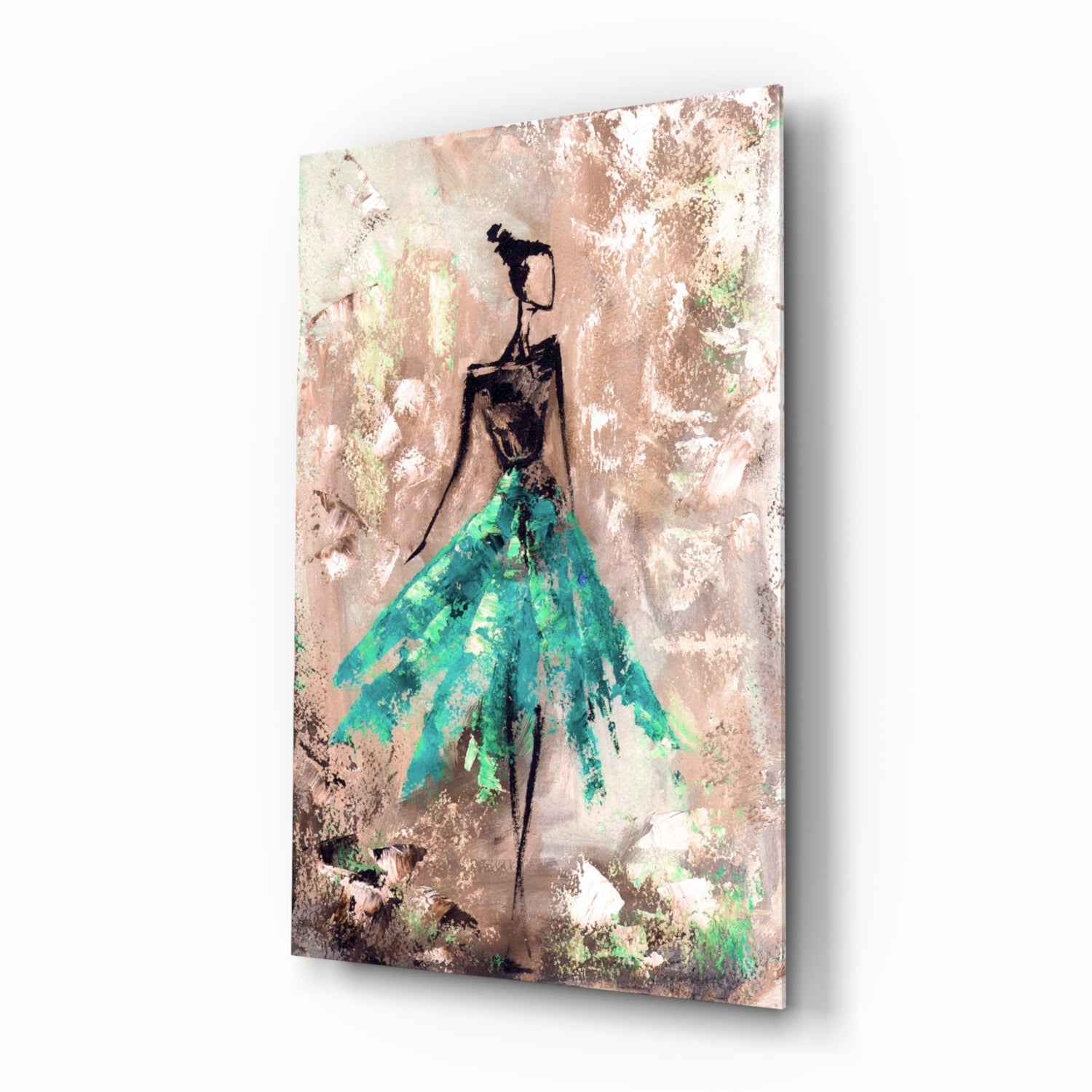 Female (Green) Glass Wall Art