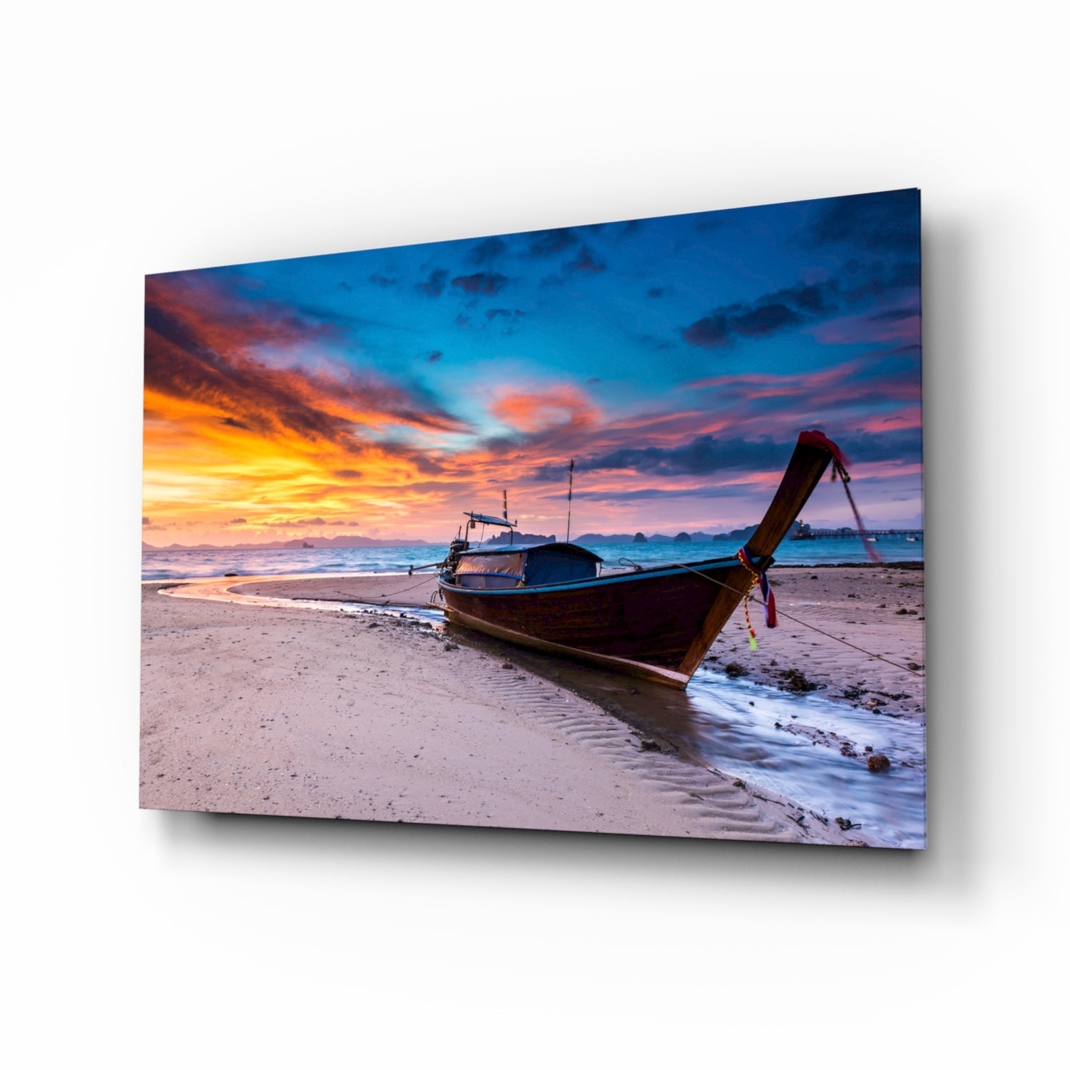 Red Sky Glass Wall Art