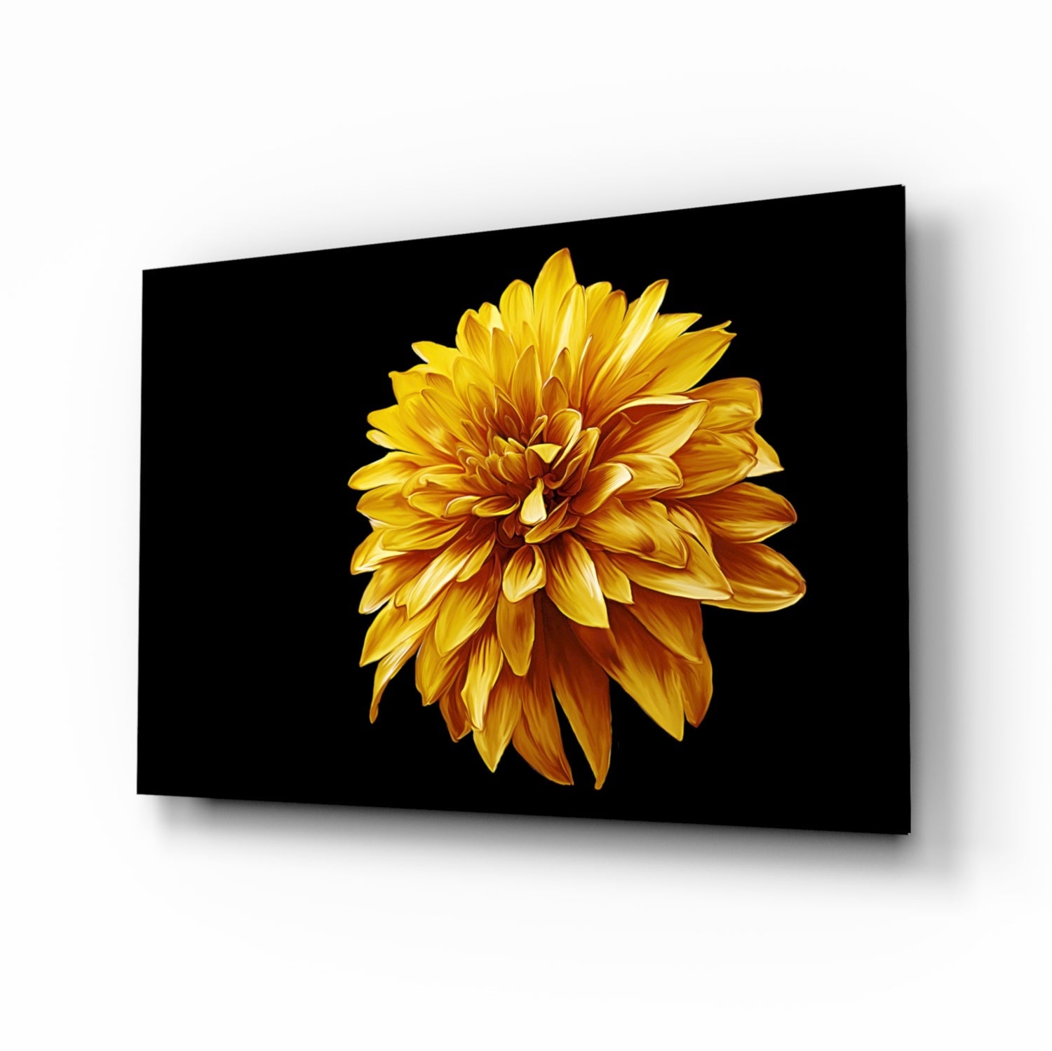 Yellow Flower Glass Wall Art