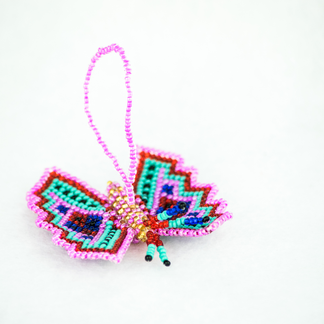 Butterfly Seed Bead Ornament - Guatemala