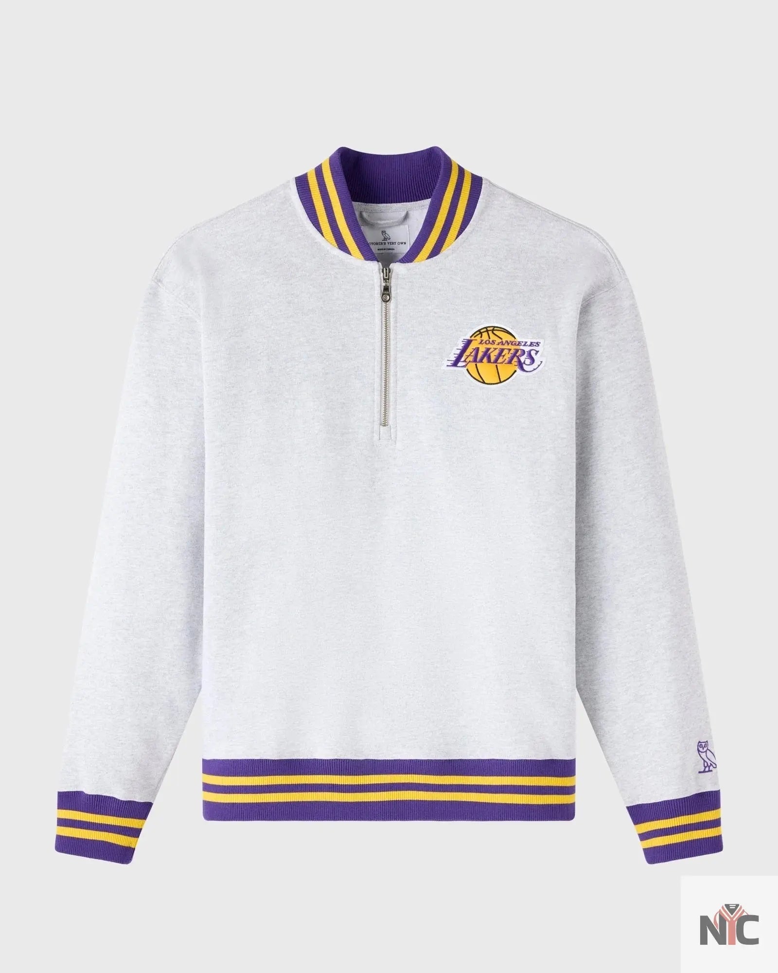 OVO X NBA Los Angeles Lakers Quarter-zip Mockneck Sweatshirt