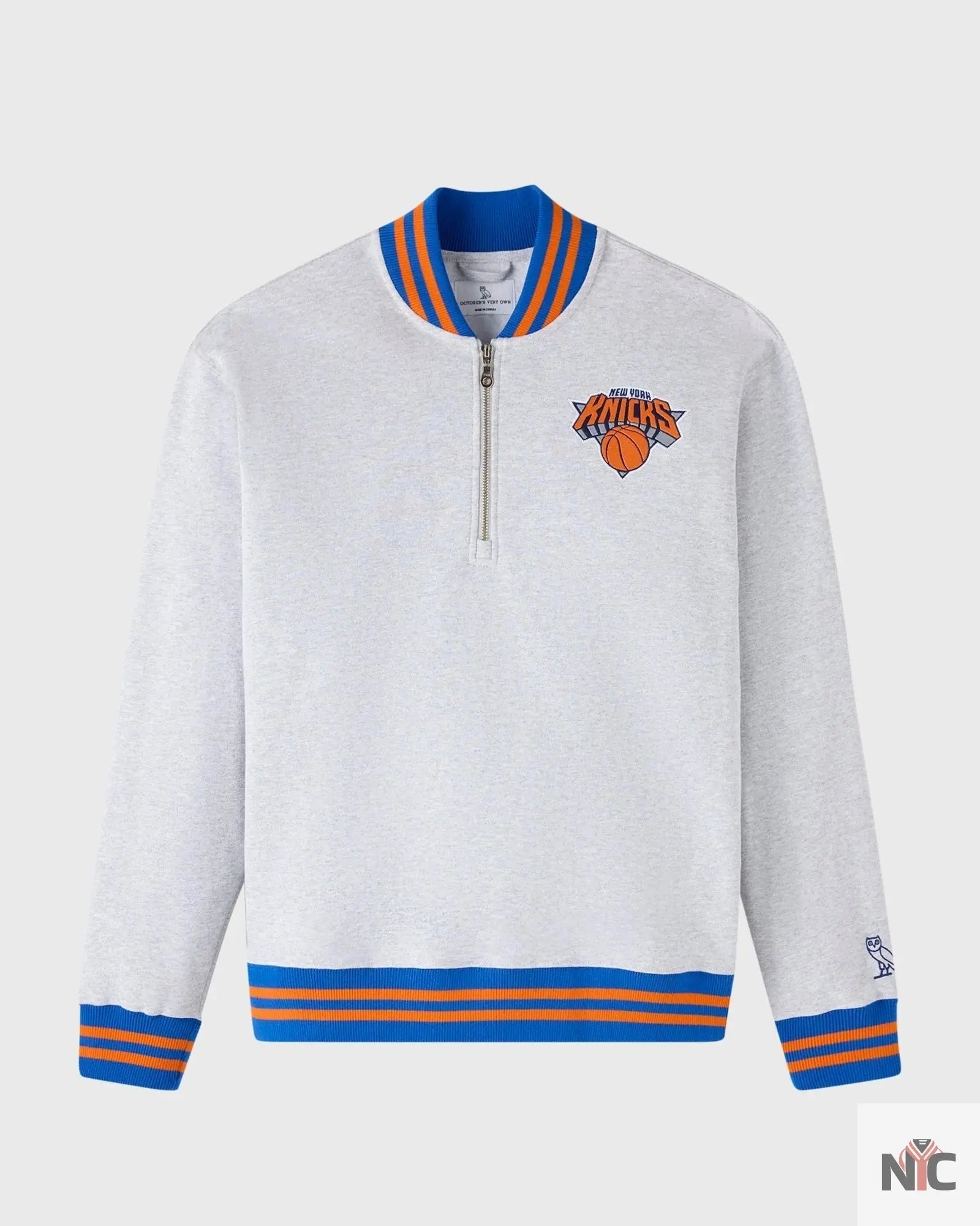 OVO X NBA New York Knicks Quarter-zip Mockneck Sweatshirt