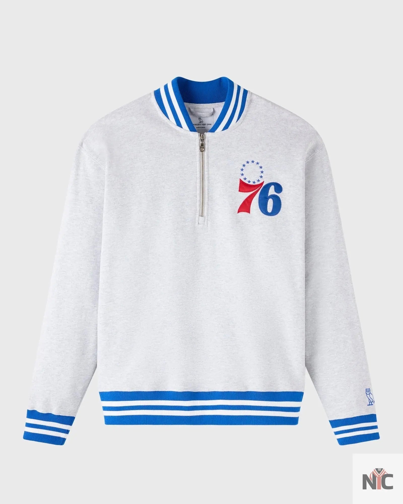 OVO X NBA Philadelphia 76ers Quarter-zip Mockneck Sweatshirt