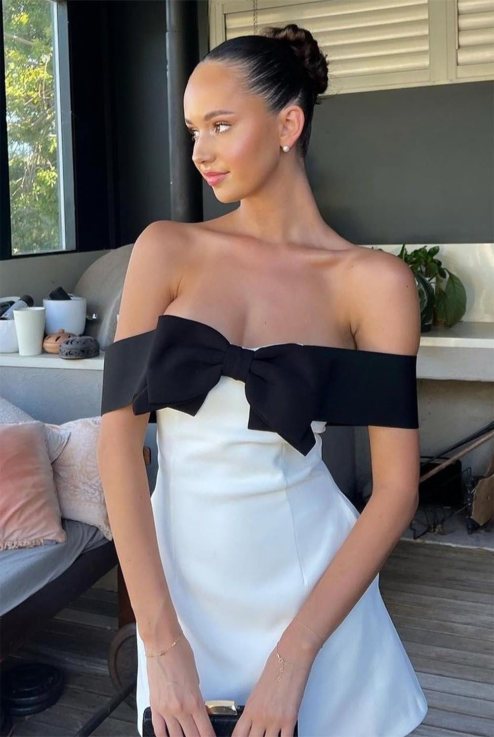 Off-Shoulder Margot Dress with Bow Detail | ZAKAPOP