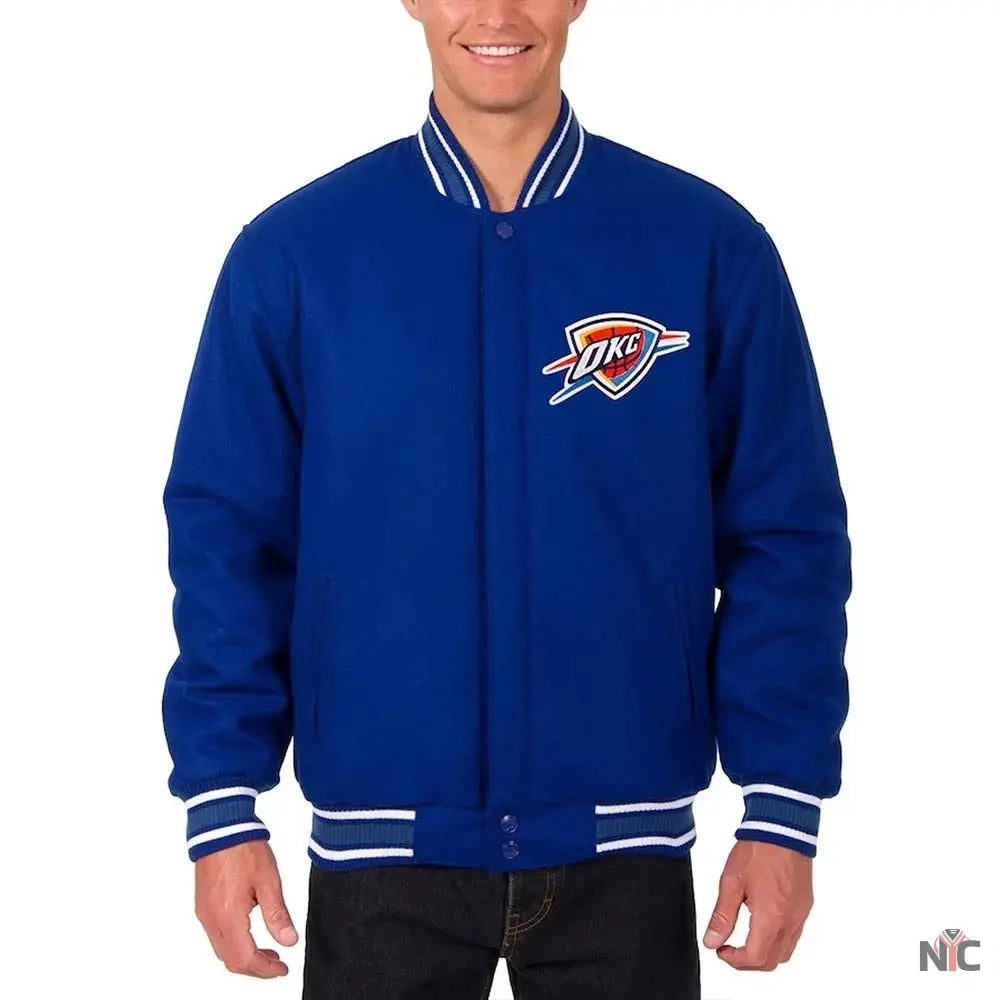 Oklahoma City Thunder Varsity Royal Blue Wool Jacket