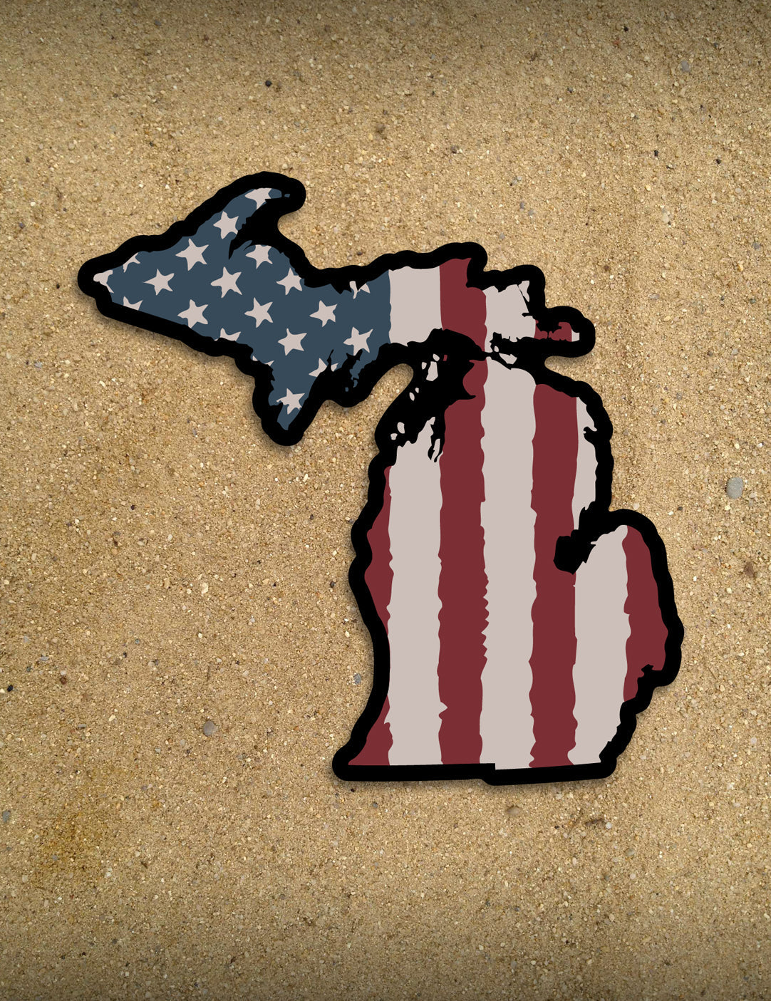 Old Glory - 4&amp;quot; Michigan Sticker