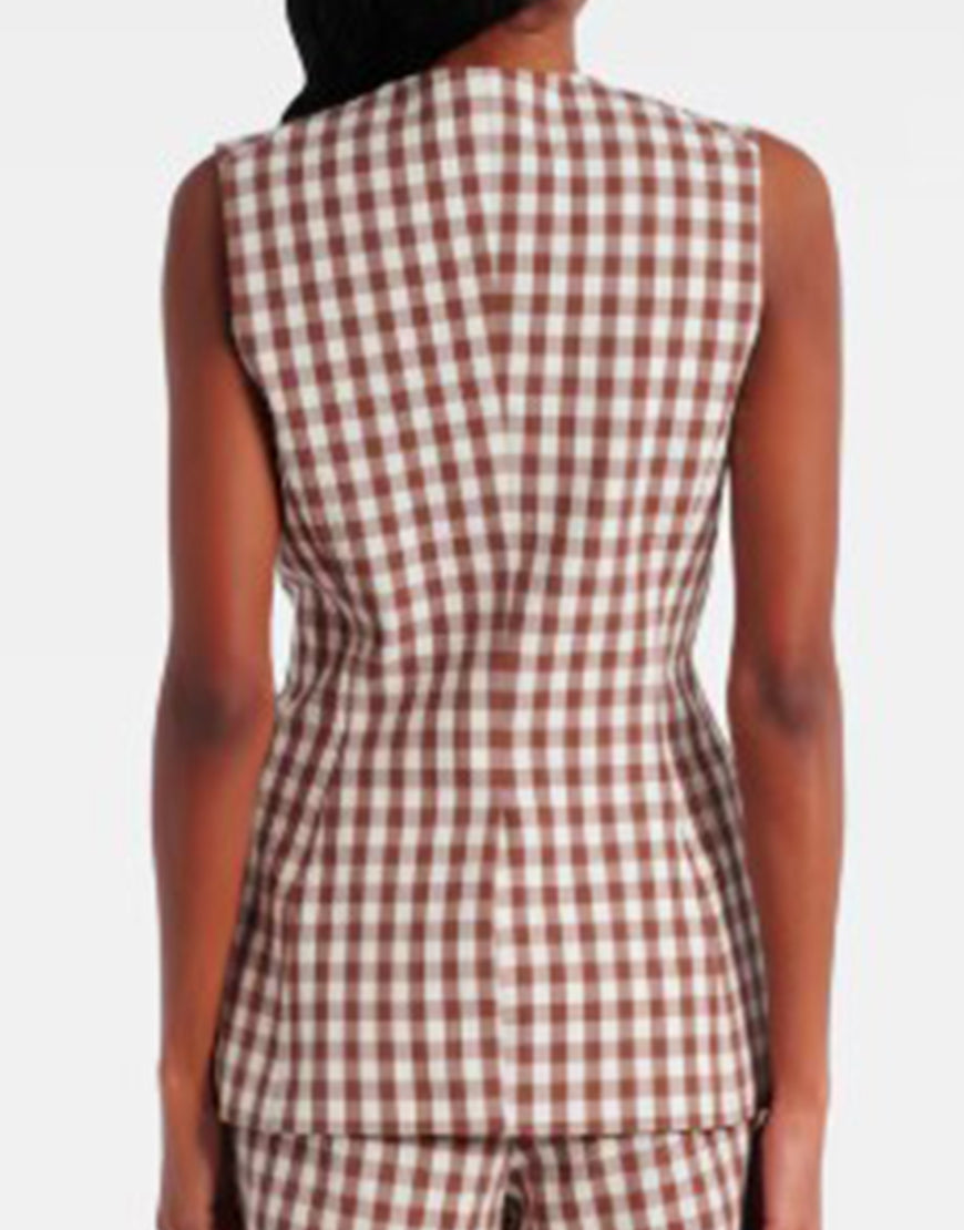 Only Murders In The Building S05 Selena Gomez Gingham Vest