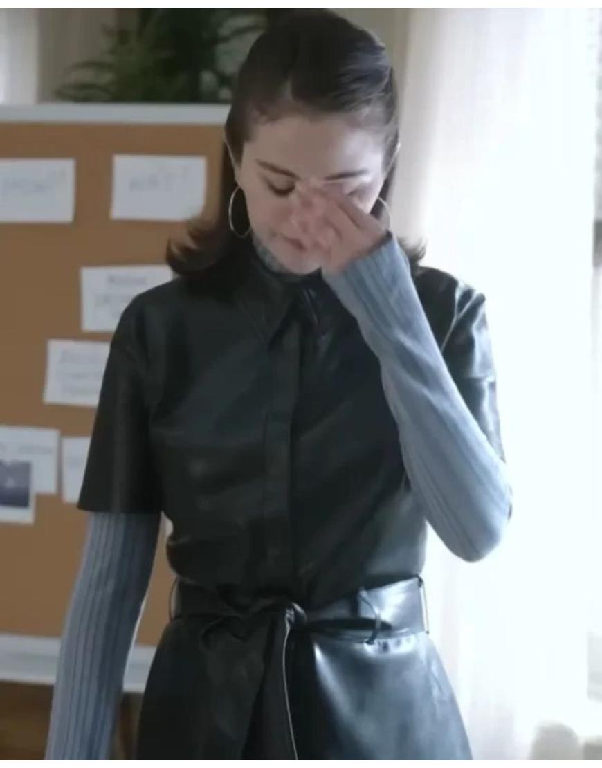Only Murders In The Building S05 Selena Gomez Leather Dress