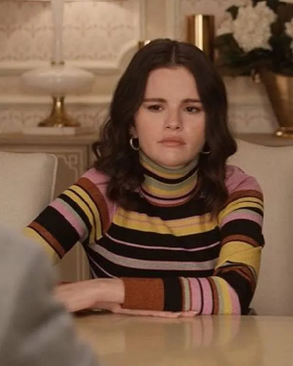 Only Murders in the Building Selena Gomez Striped Turtleneck Top