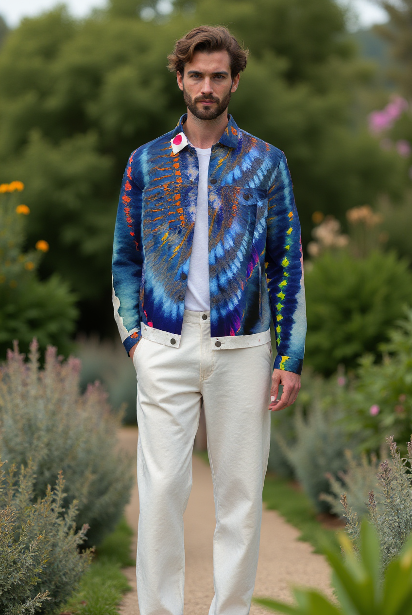 Oracle Rising Shibori Men&amp;#39;s Jean Jacket