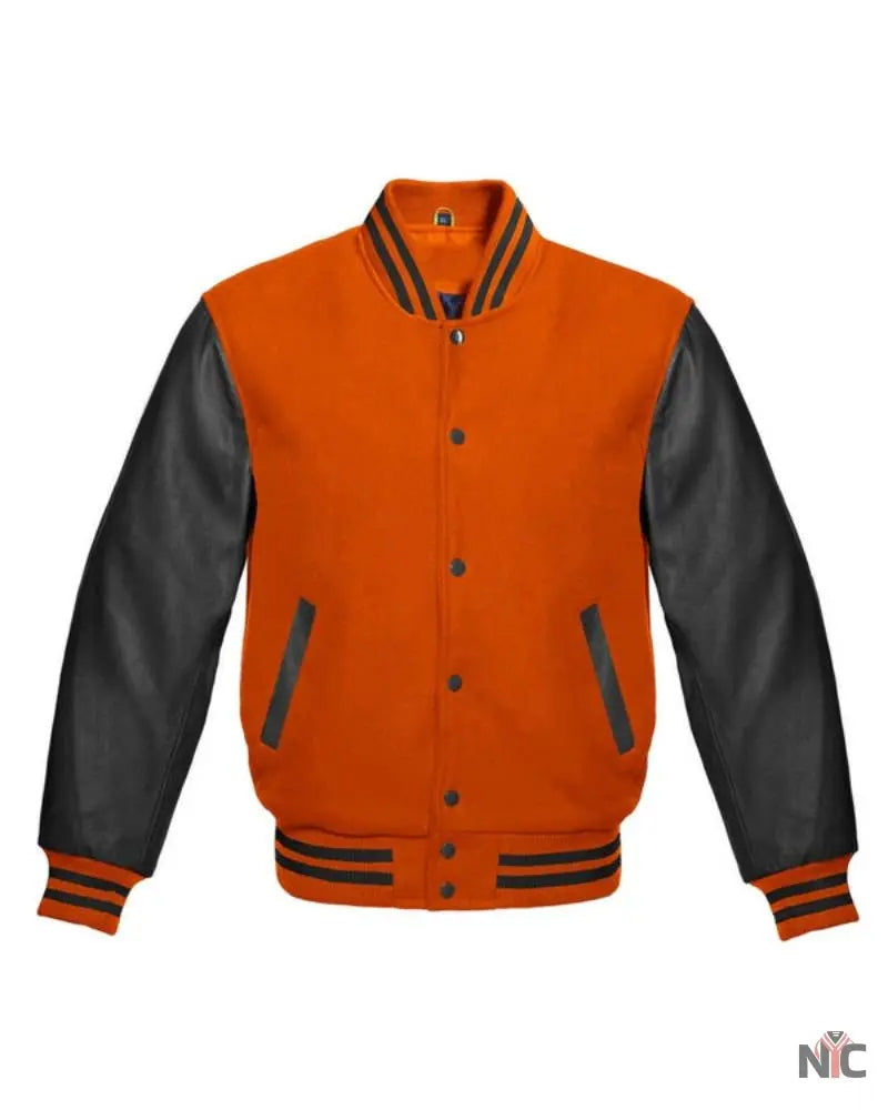 Orange And Black Varsity Jacket