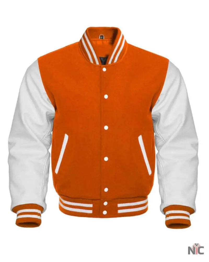 Orange And White Varsity Jacket