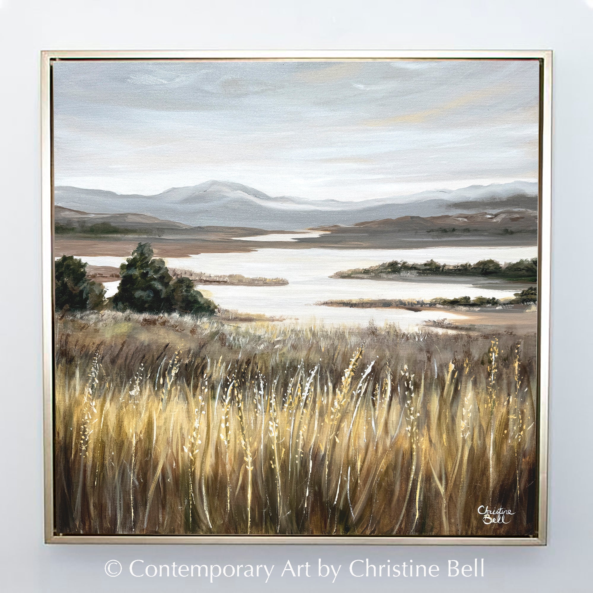 "Peaceful Outlook" GICLÉE PRINT Landscape Oil Painting, Coastal Meadow