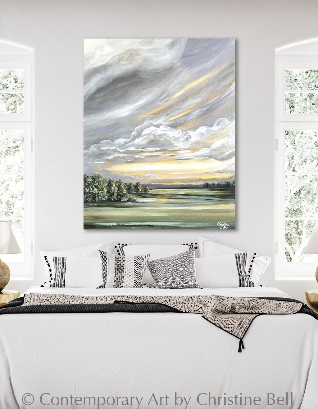 "Luminous Sunrise" GICLÉE PRINT, Modern Landscape Painting, Golden Sunrise, Sunset