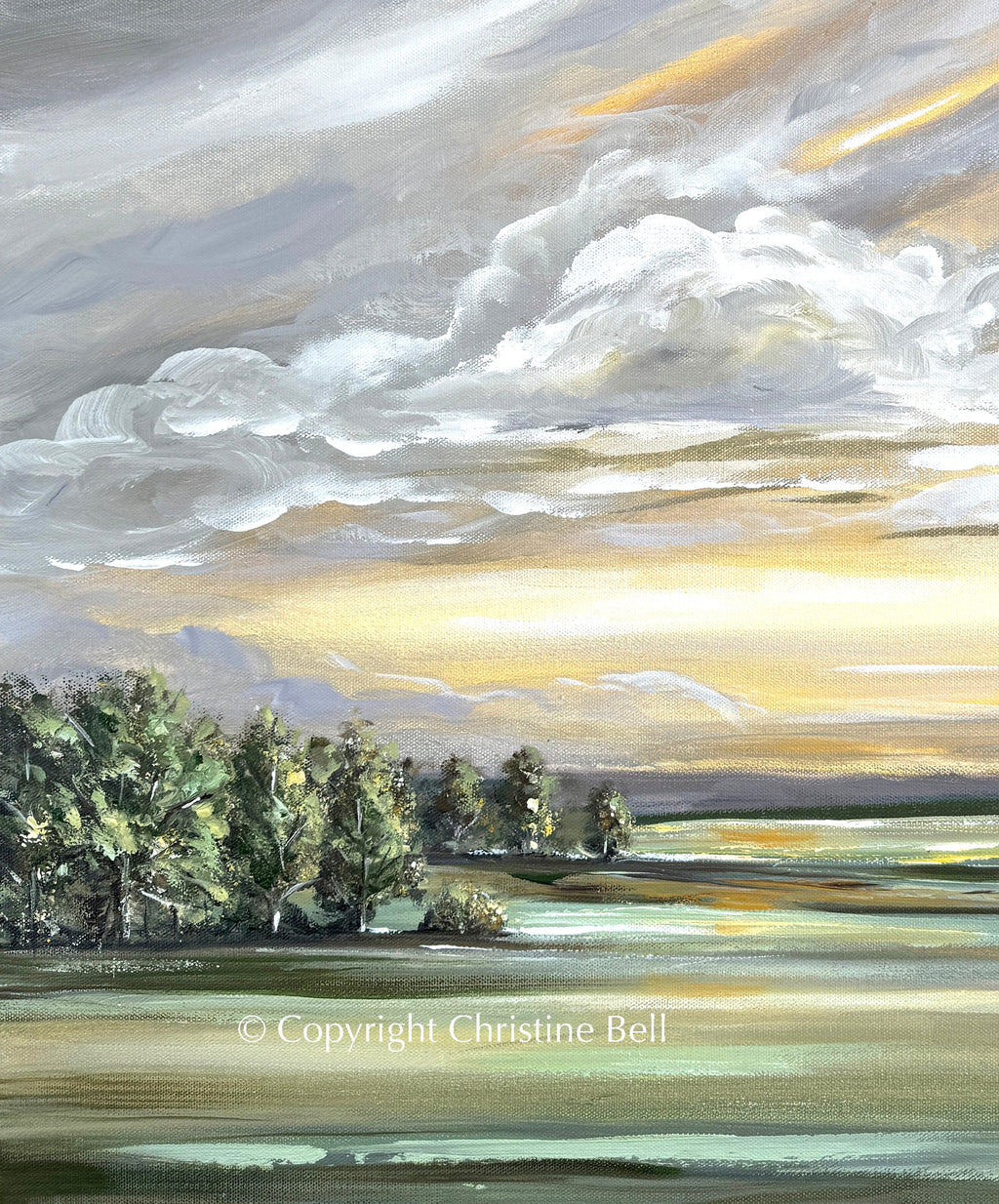 "Luminous Sunrise" GICLÉE PRINT, Modern Landscape Painting, Golden Sunrise, Sunset