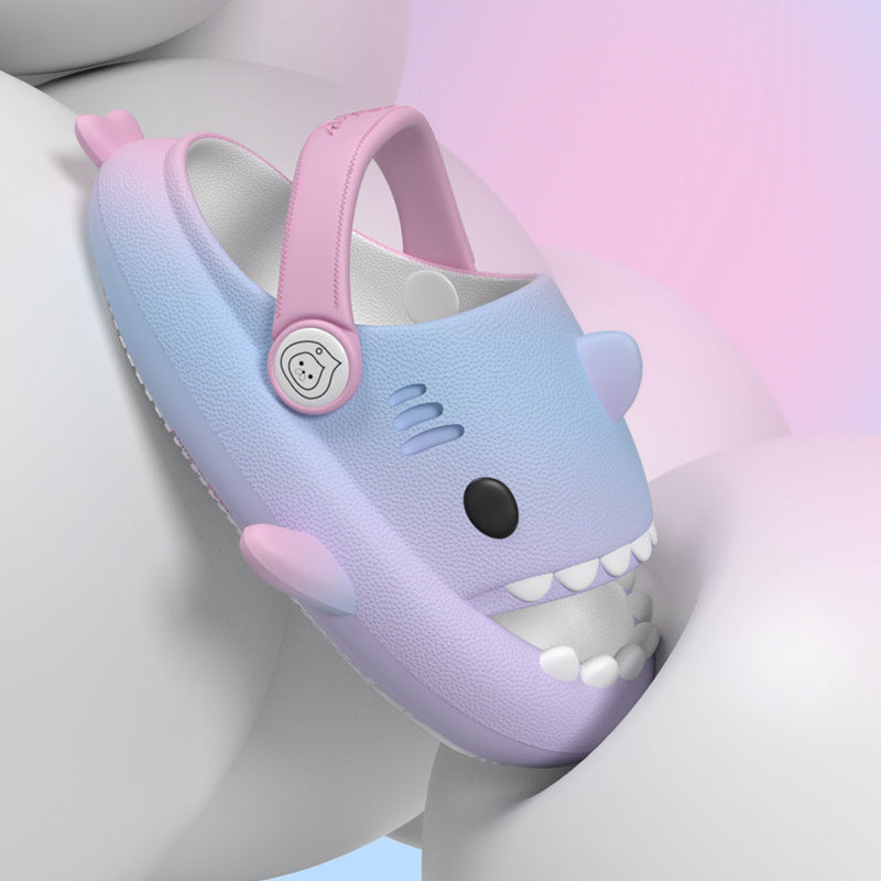 Original Three Color Gradient Shark Slippers with Shoelaces (Kids) | ZAKAPOP