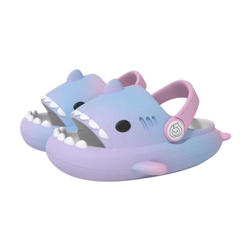 Original Three Color Gradient Shark Slippers with Shoelaces (Kids) | ZAKAPOP