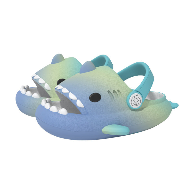 Original Three Color Gradient Shark Slippers with Shoelaces (Kids) | ZAKAPOP